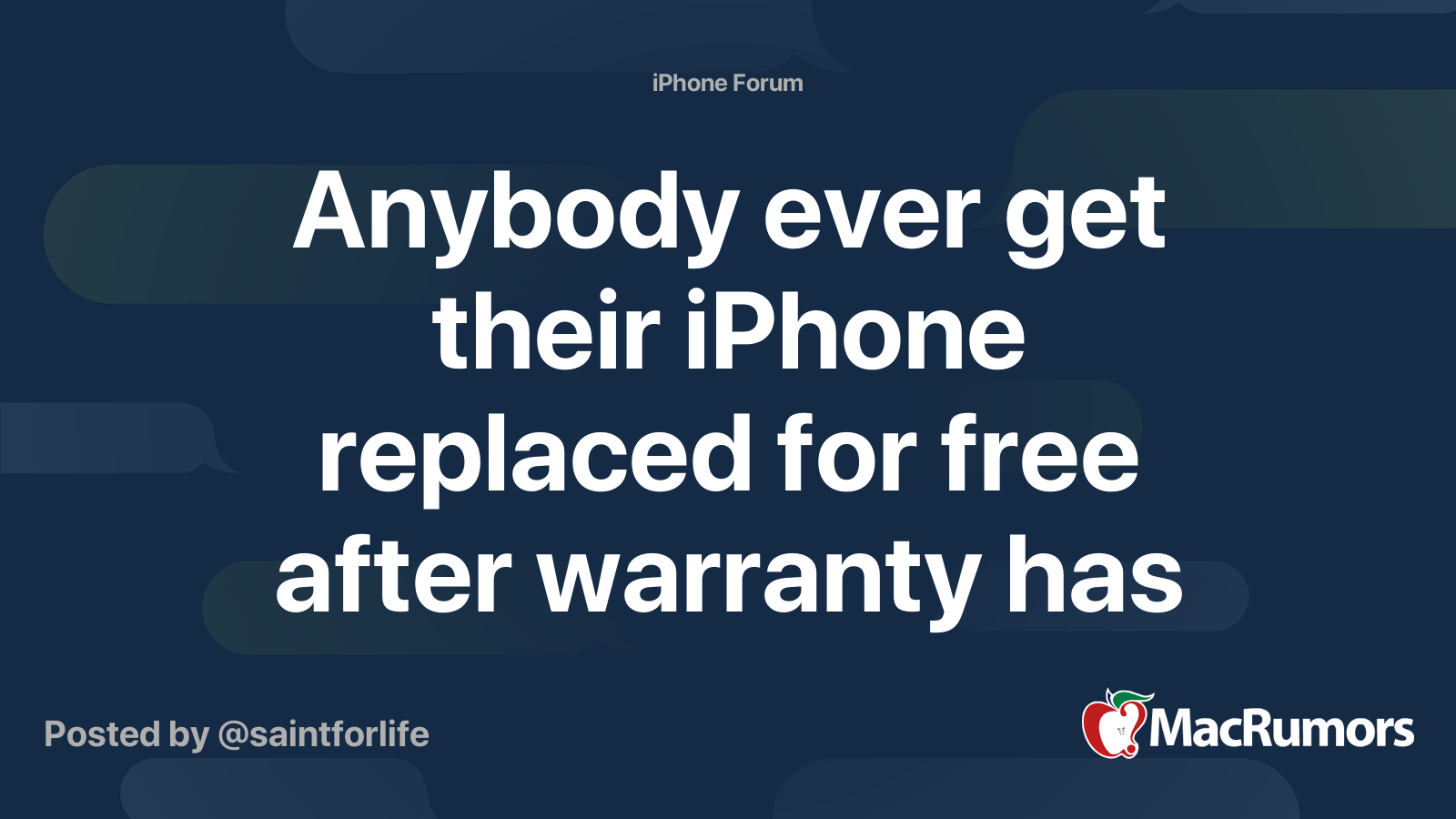 Anybody ever get their iPhone replaced for free after warranty has