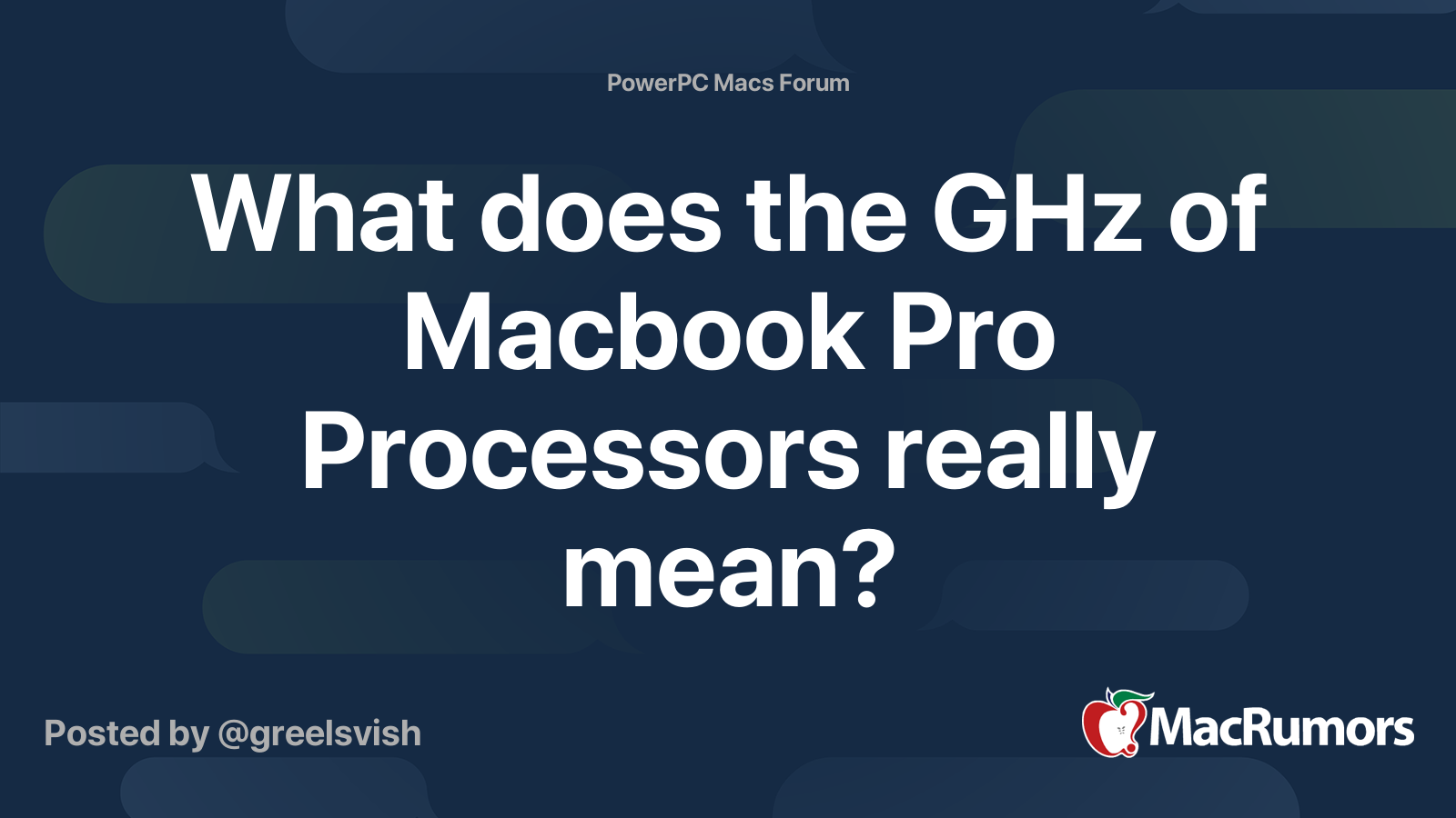 What does the GHz of Macbook Pro Processors really mean? MacRumors Forums