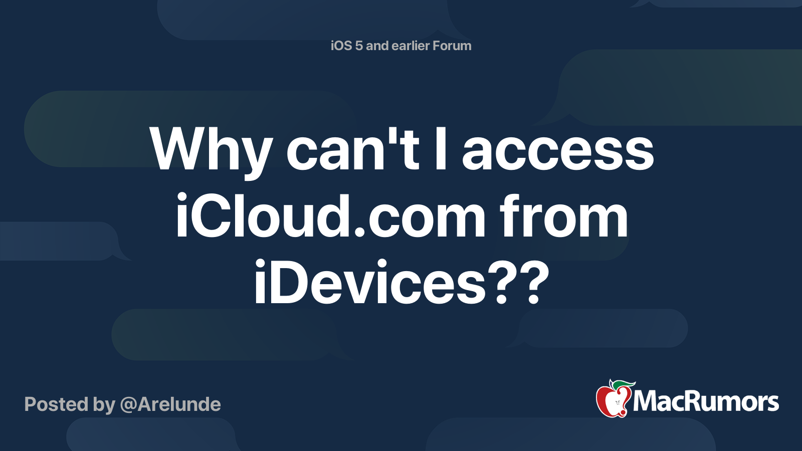 Why can't I access from iDevices?? MacRumors Forums