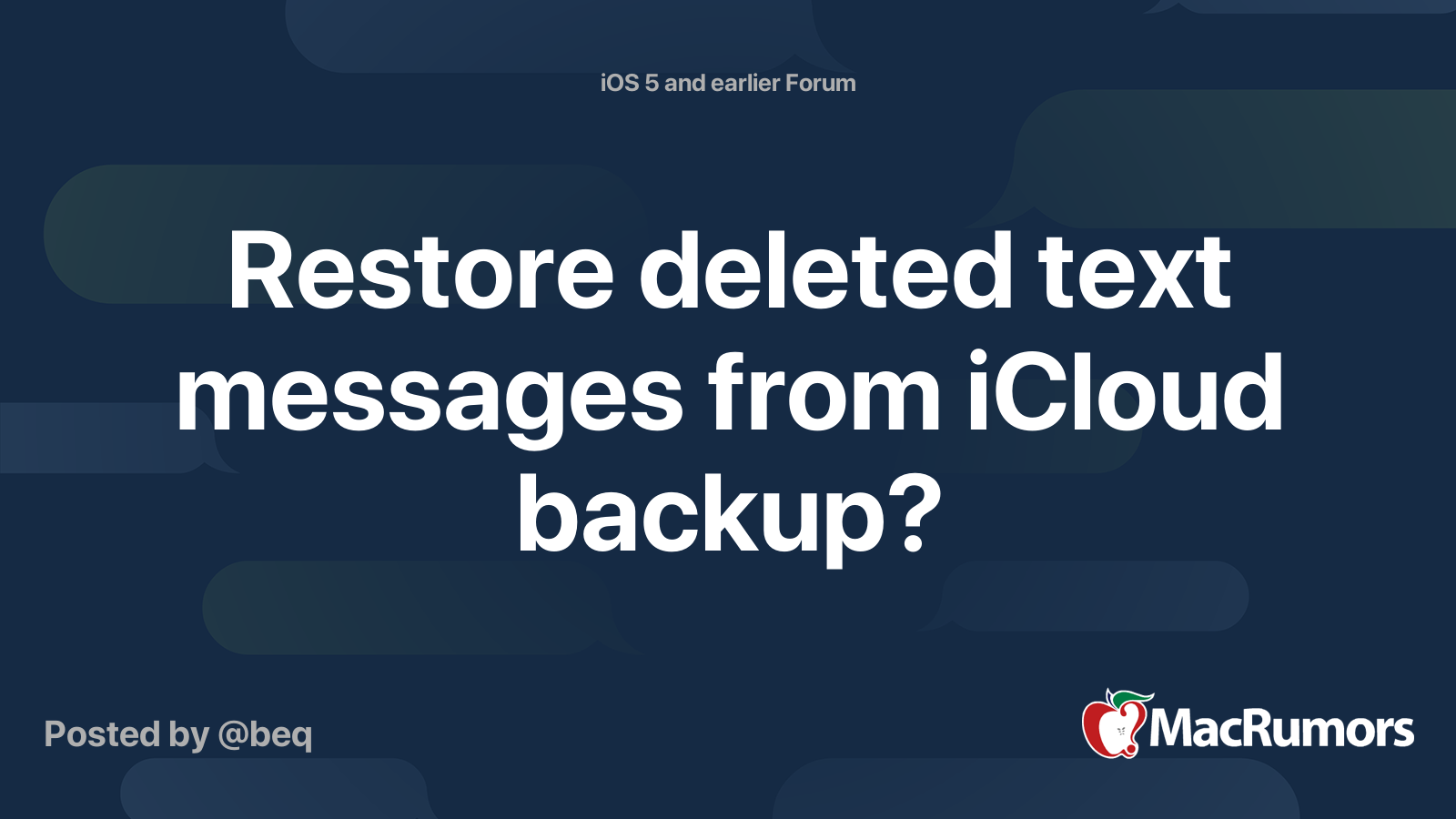 restore deleted text messages from icloud backup