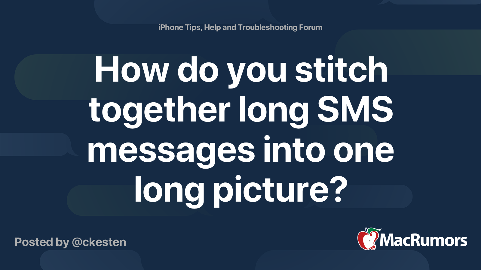 How do you stitch together long SMS messages into one long picture