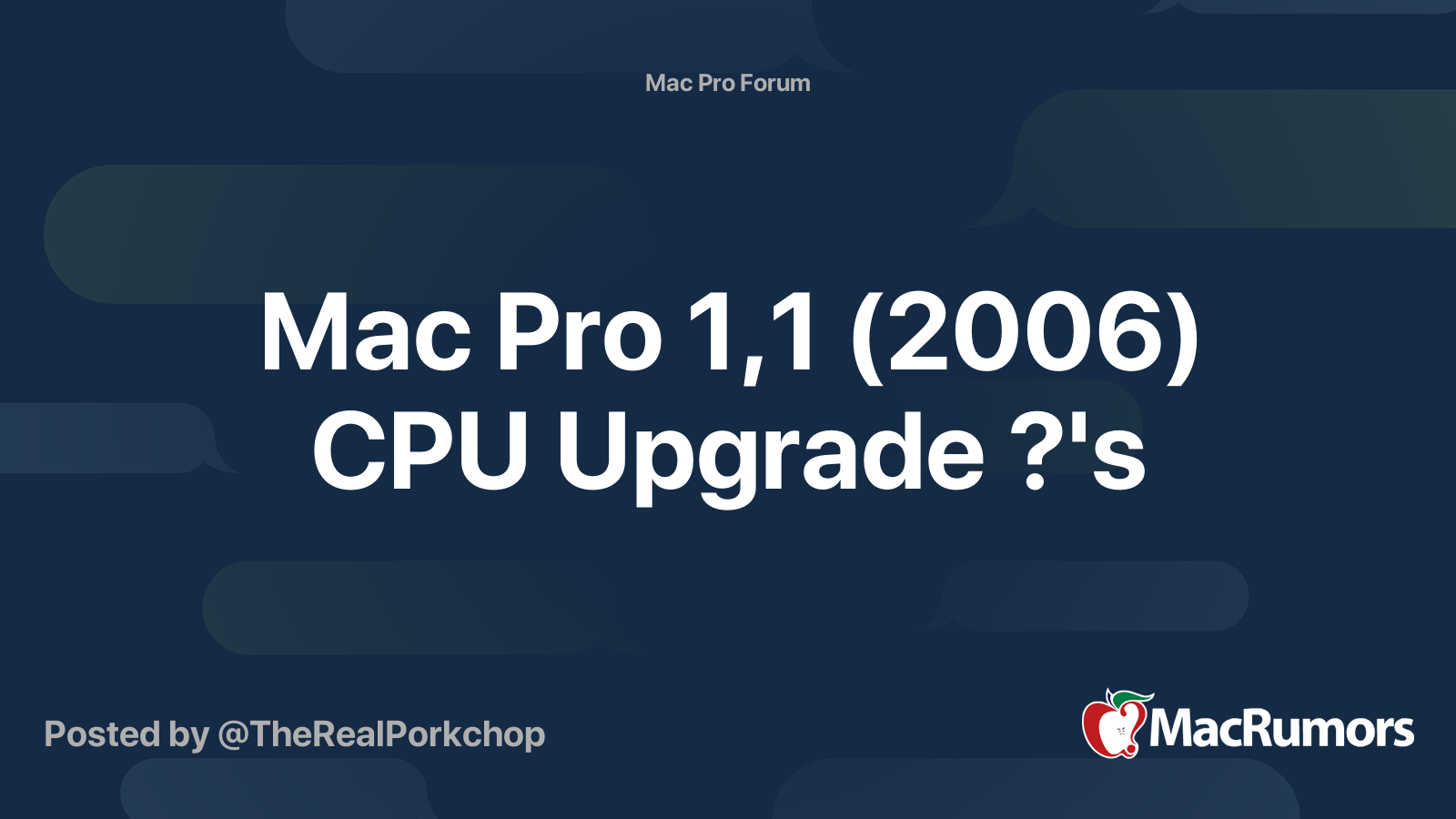 Mac Pro 1 1 06 Cpu Upgrade S Macrumors Forums