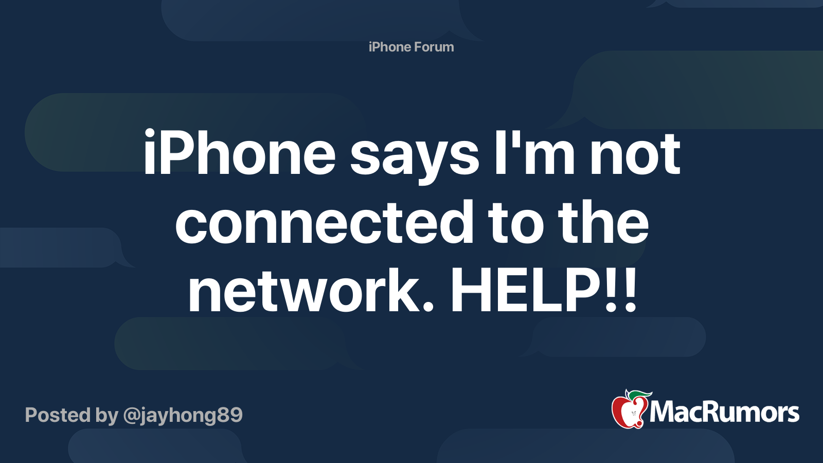 iPhone says I'm not connected to the network. HELP!! | MacRumors Forums