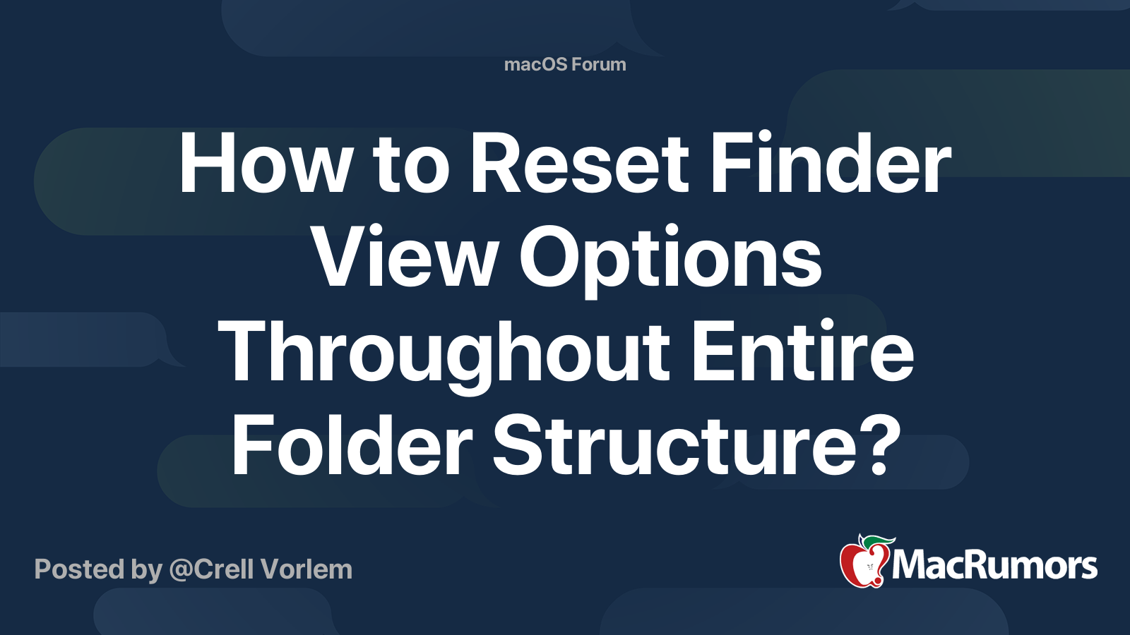 How to Reset Finder View Options Throughout Entire Folder Structure ...