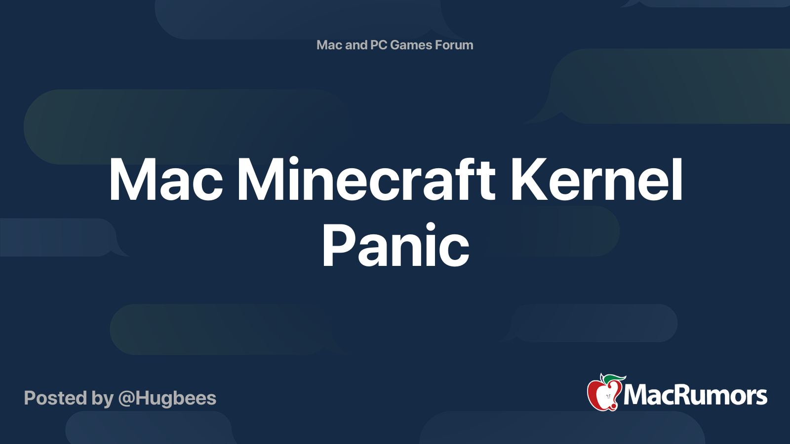 Mac Minecraft Kernel Panic | MacRumors Forums
