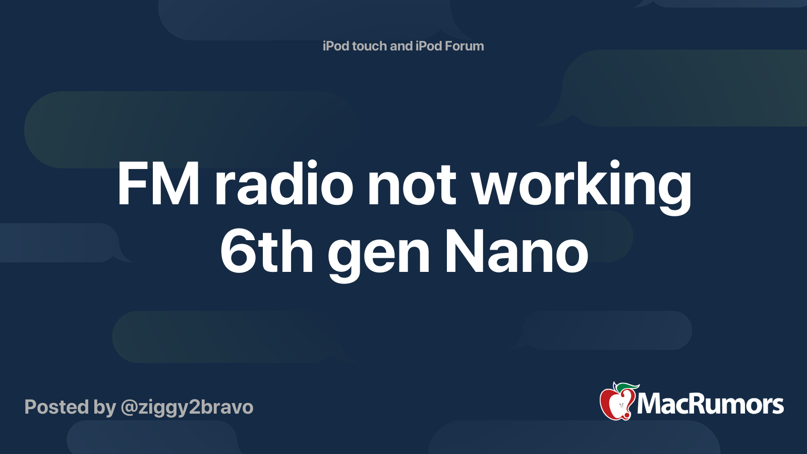 FM radio not working 6th gen Nano MacRumors Forums
