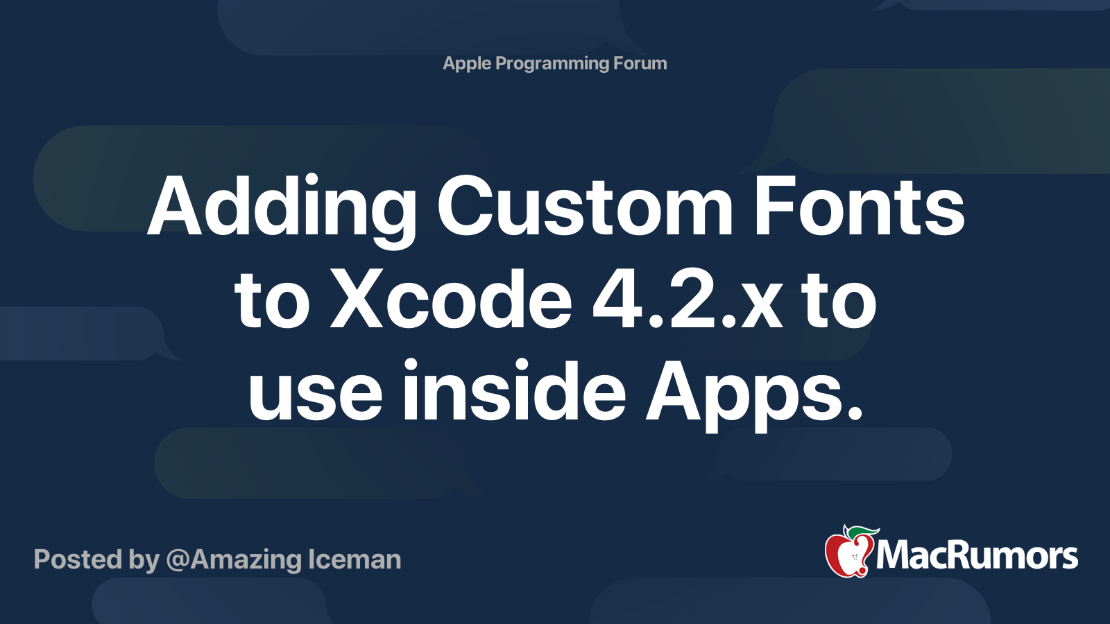 Adding Custom Fonts to Xcode 4.2.x to use inside Apps. | MacRumors Forums