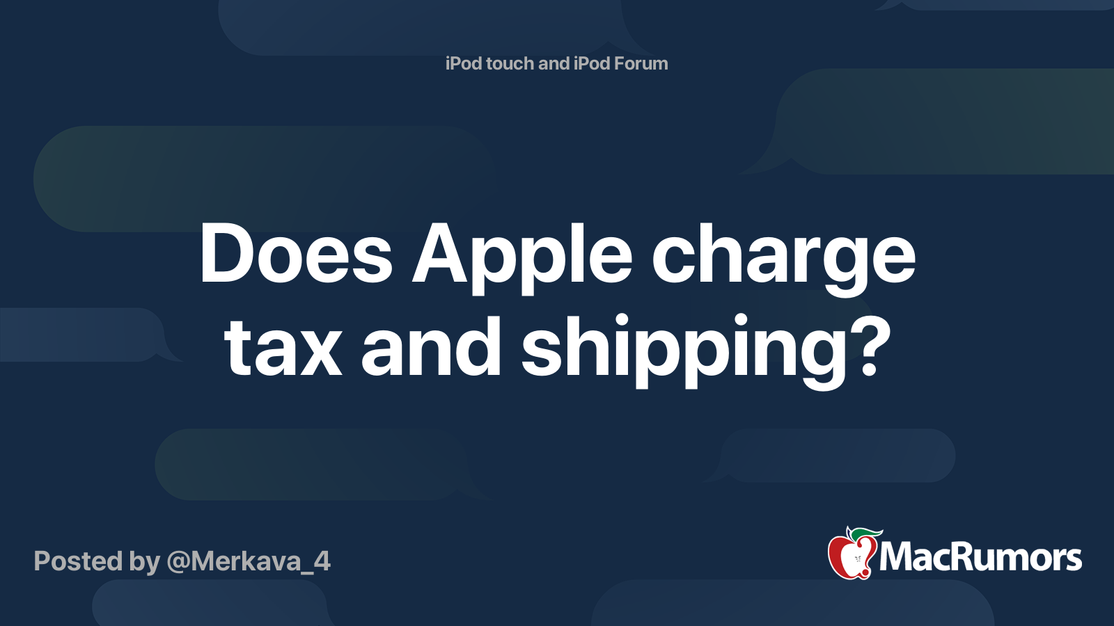 Does Apple charge tax and shipping? MacRumors Forums