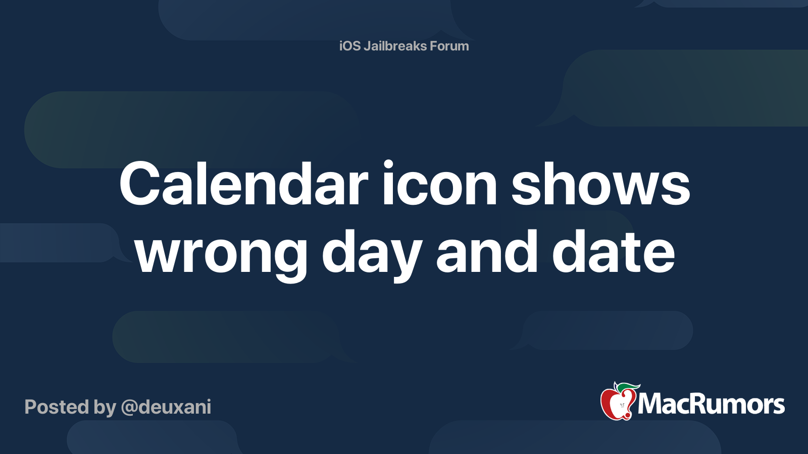 Calendar icon shows wrong day and date MacRumors Forums