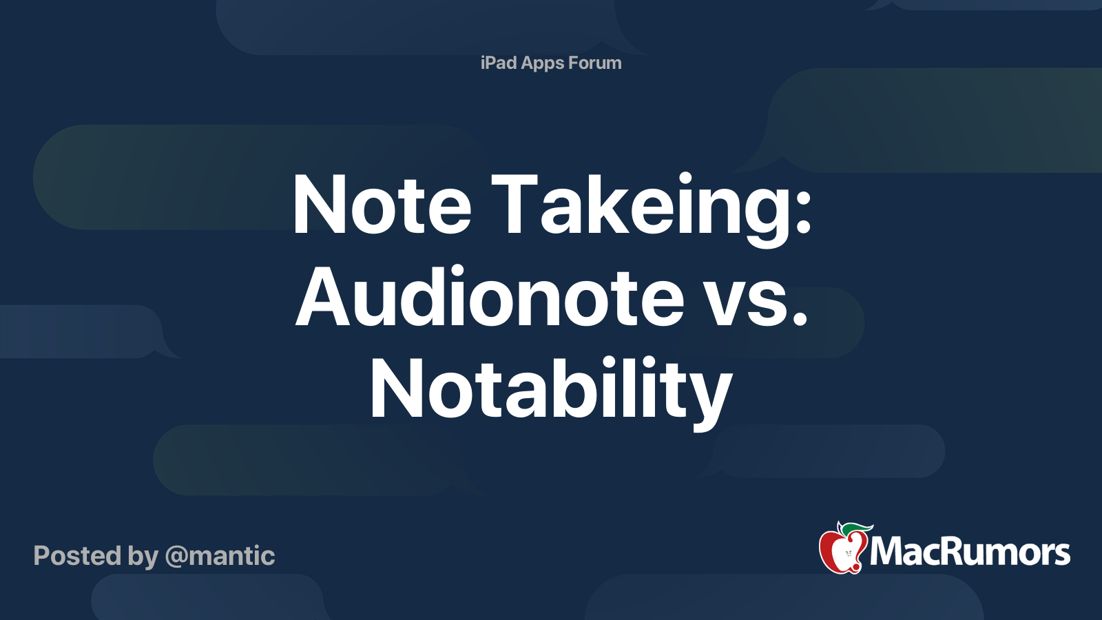 Note Takeing Audionote vs. Notability MacRumors Forums
