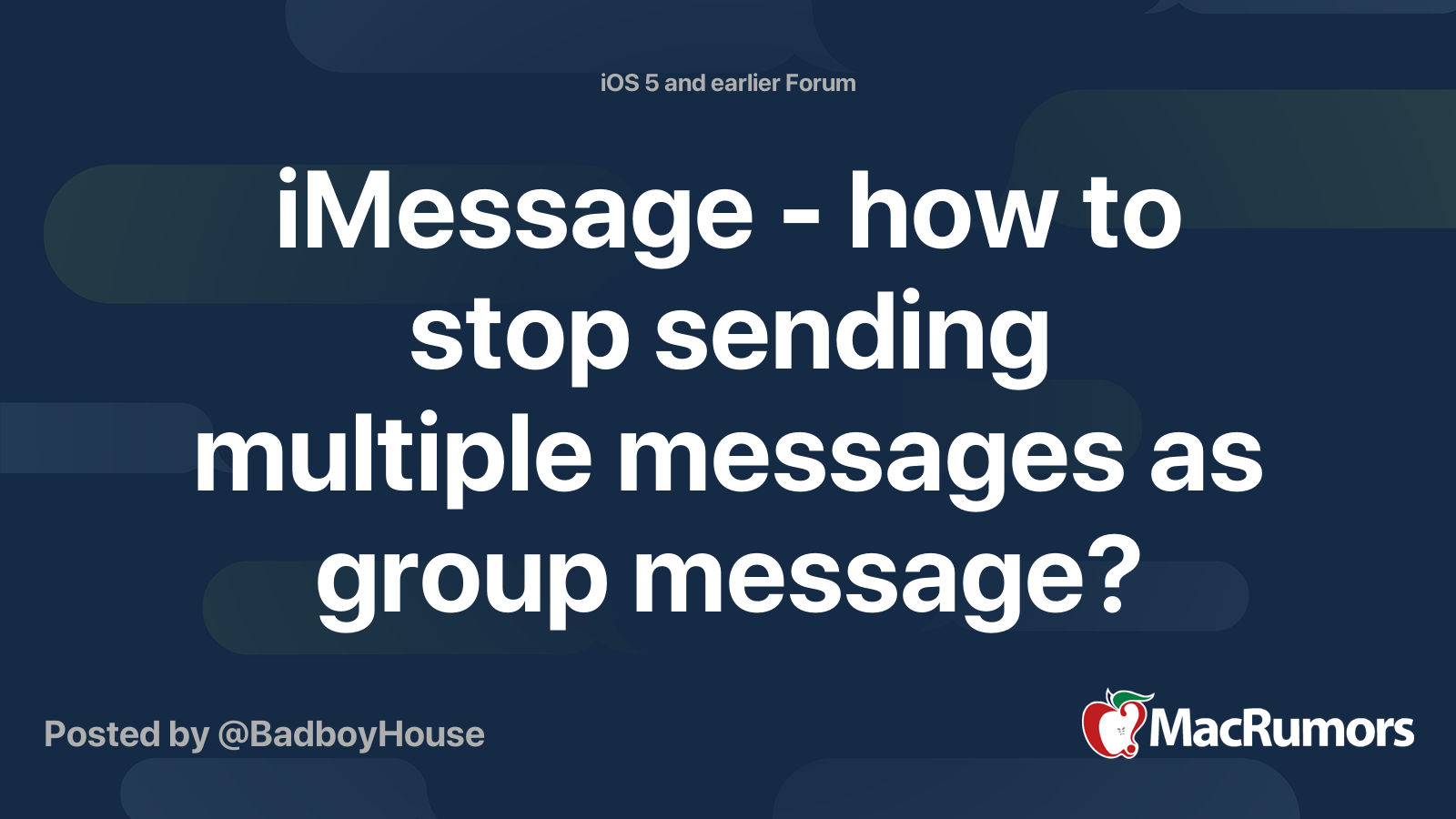 Imessage how to stop sending multiple messages as group message