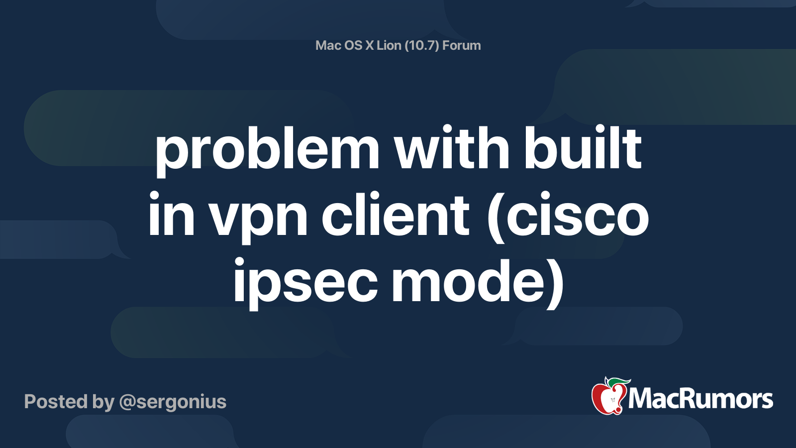 ipsec shared secret is missing vpn mac client