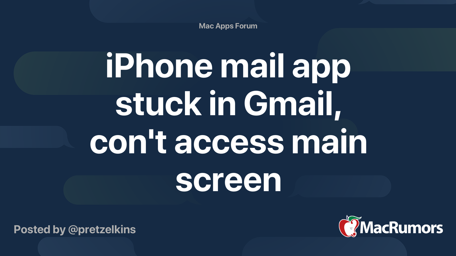 iPhone mail app stuck in Gmail, con't access main screen | MacRumors Forums