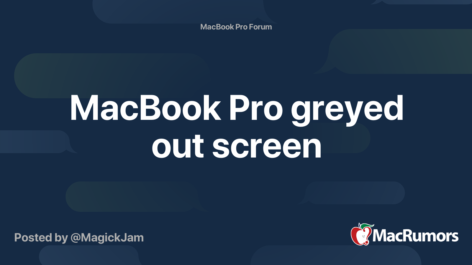 MacBook Pro greyed out screen MacRumors Forums