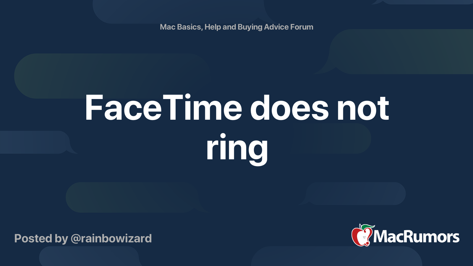 FaceTime does not ring | MacRumors Forums