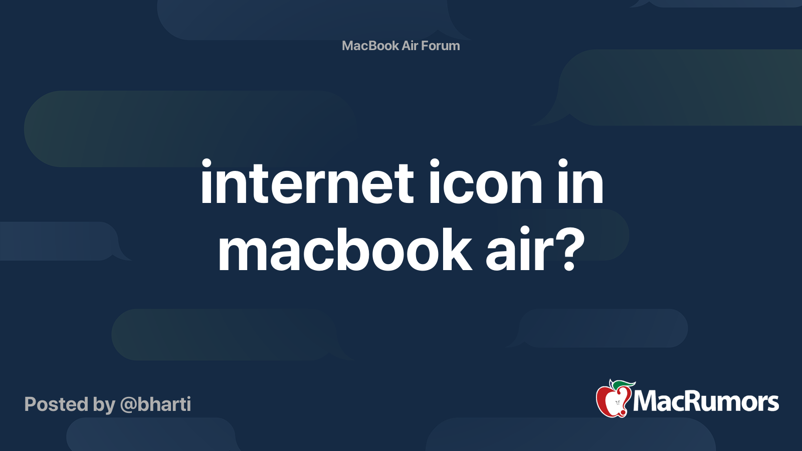 internet icon in macbook air? | MacRumors Forums