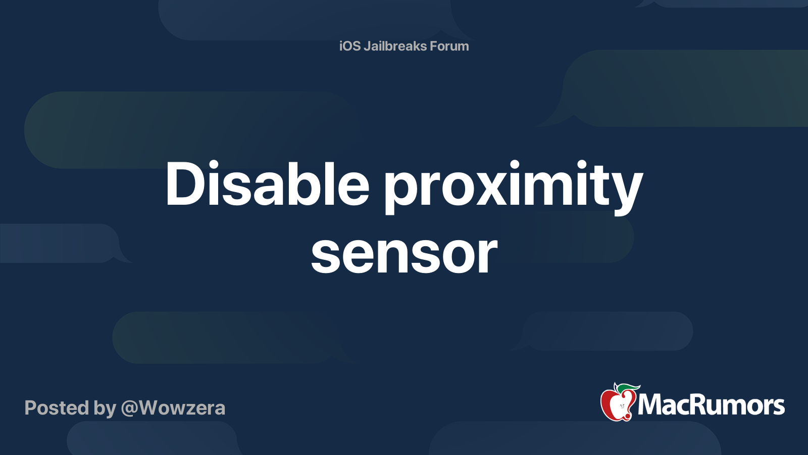 Disable proximity sensor MacRumors Forums