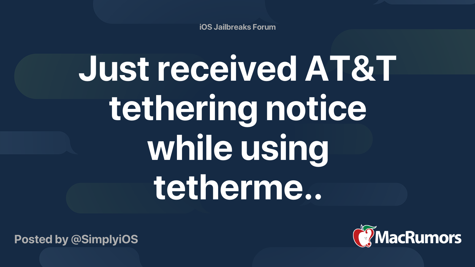 Just received AT&T tethering notice while using tetherme.. | MacRumors  Forums
