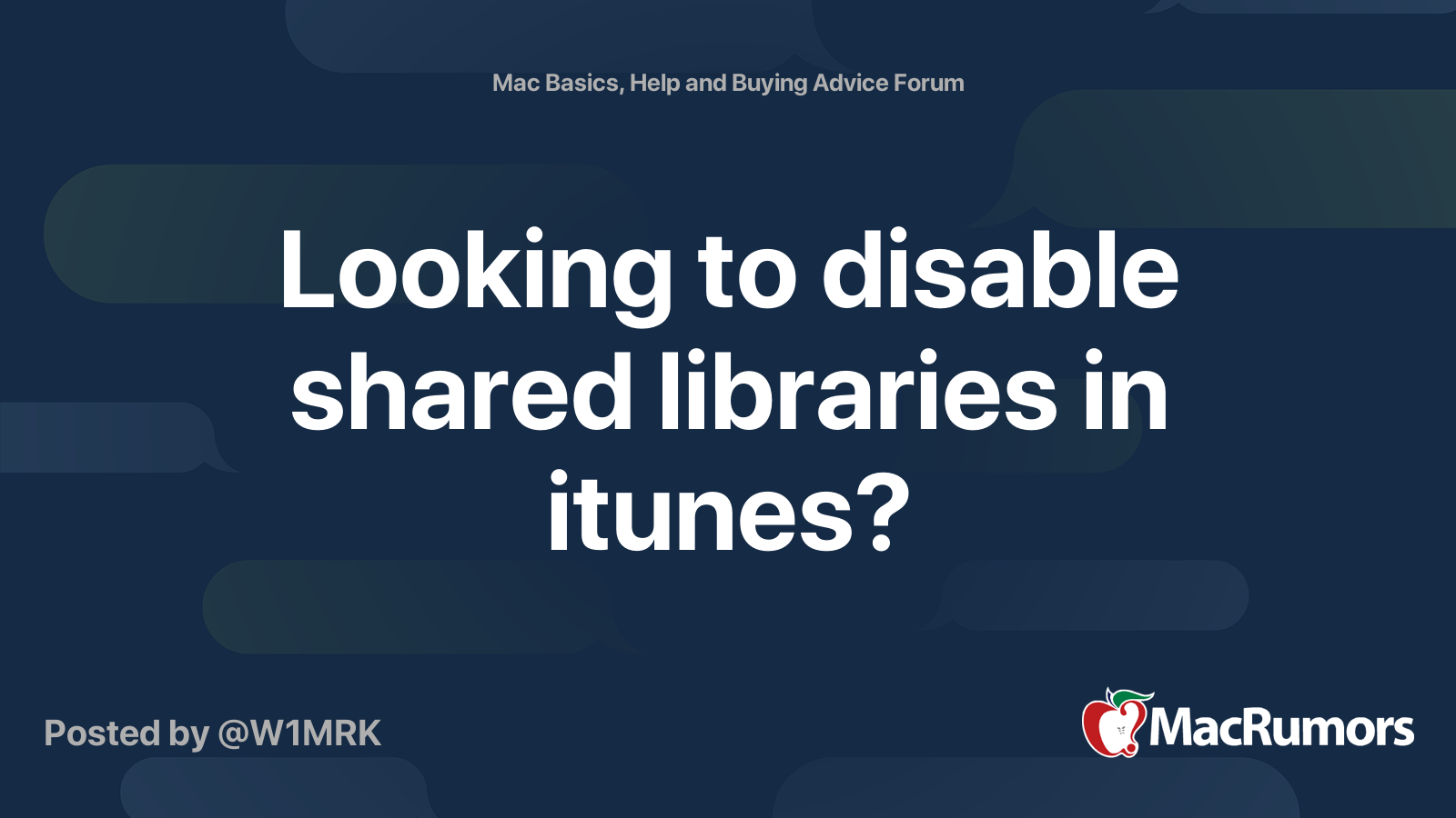Looking to disable shared libraries in itunes? | MacRumors Forums