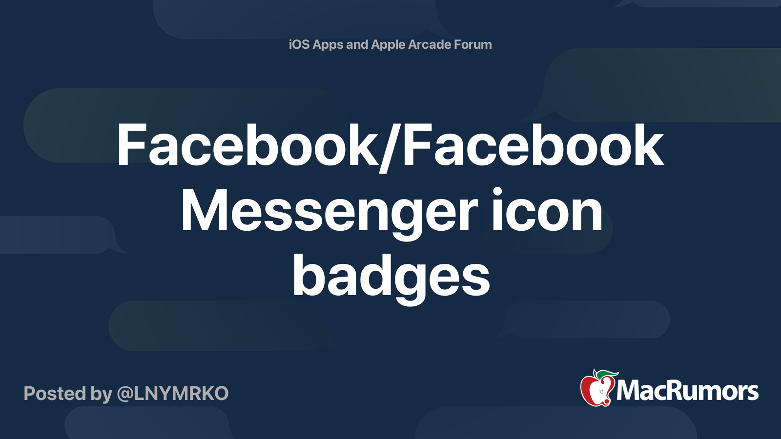 Facebook/Facebook Messenger icon badges | MacRumors Forums