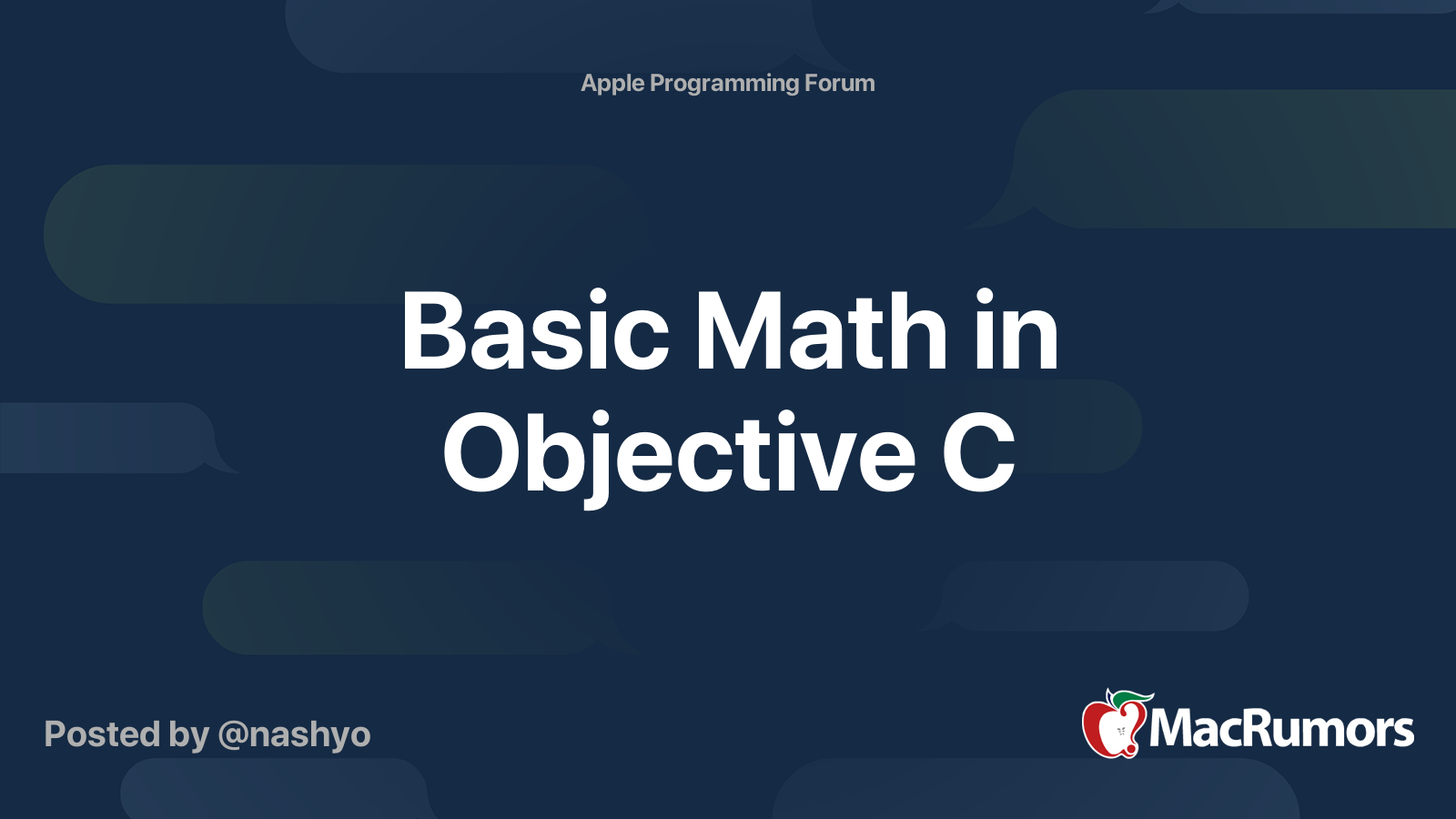 Basic Math in Objective C | MacRumors Forums