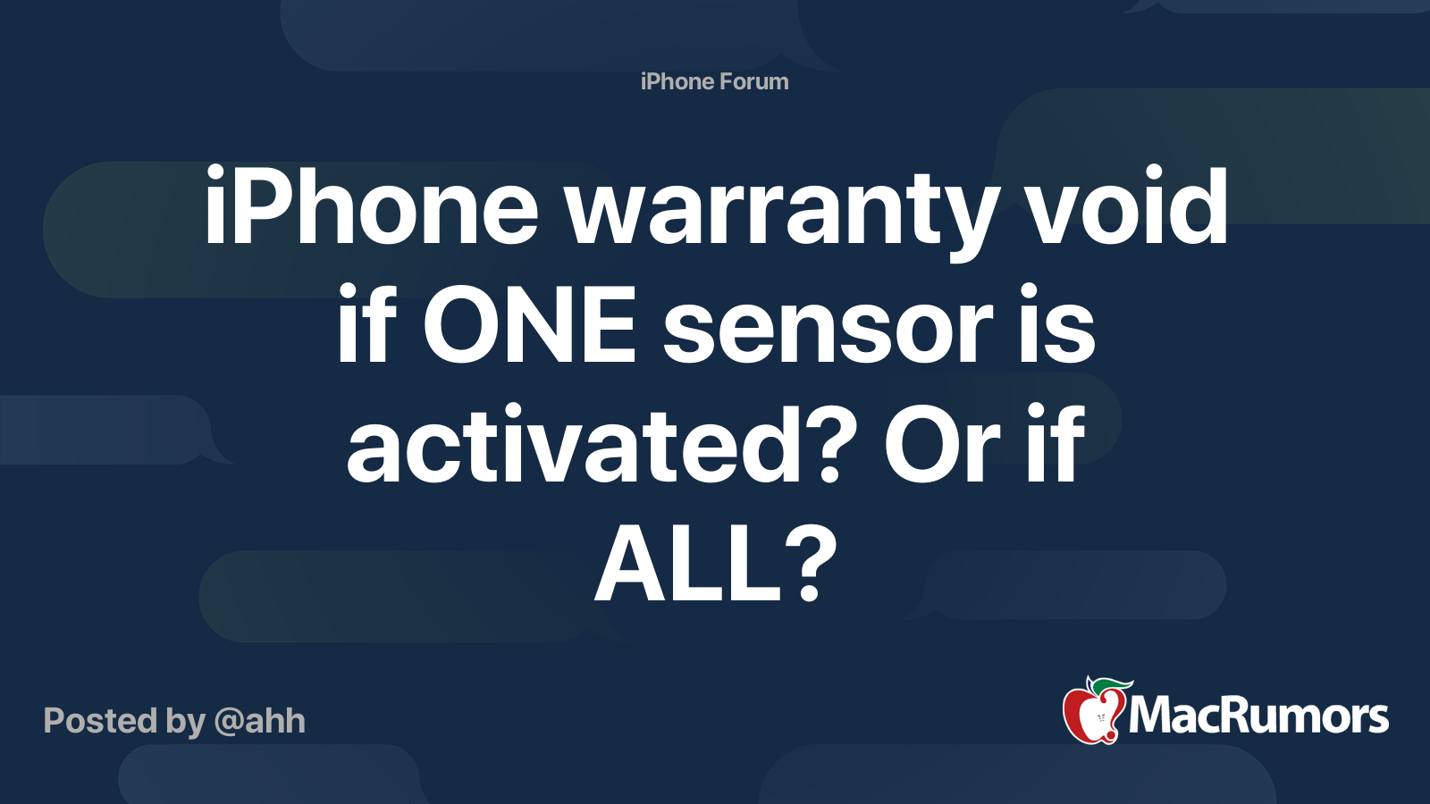 iPhone warranty void if ONE sensor is activated? Or if ALL? MacRumors