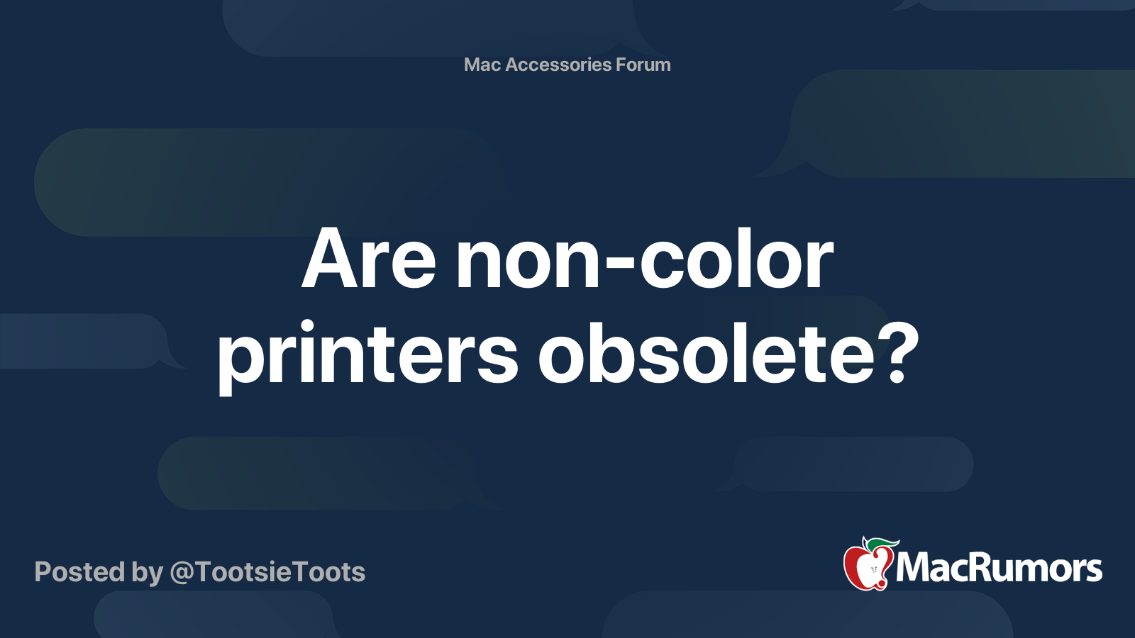 Are noncolor printers obsolete? MacRumors Forums