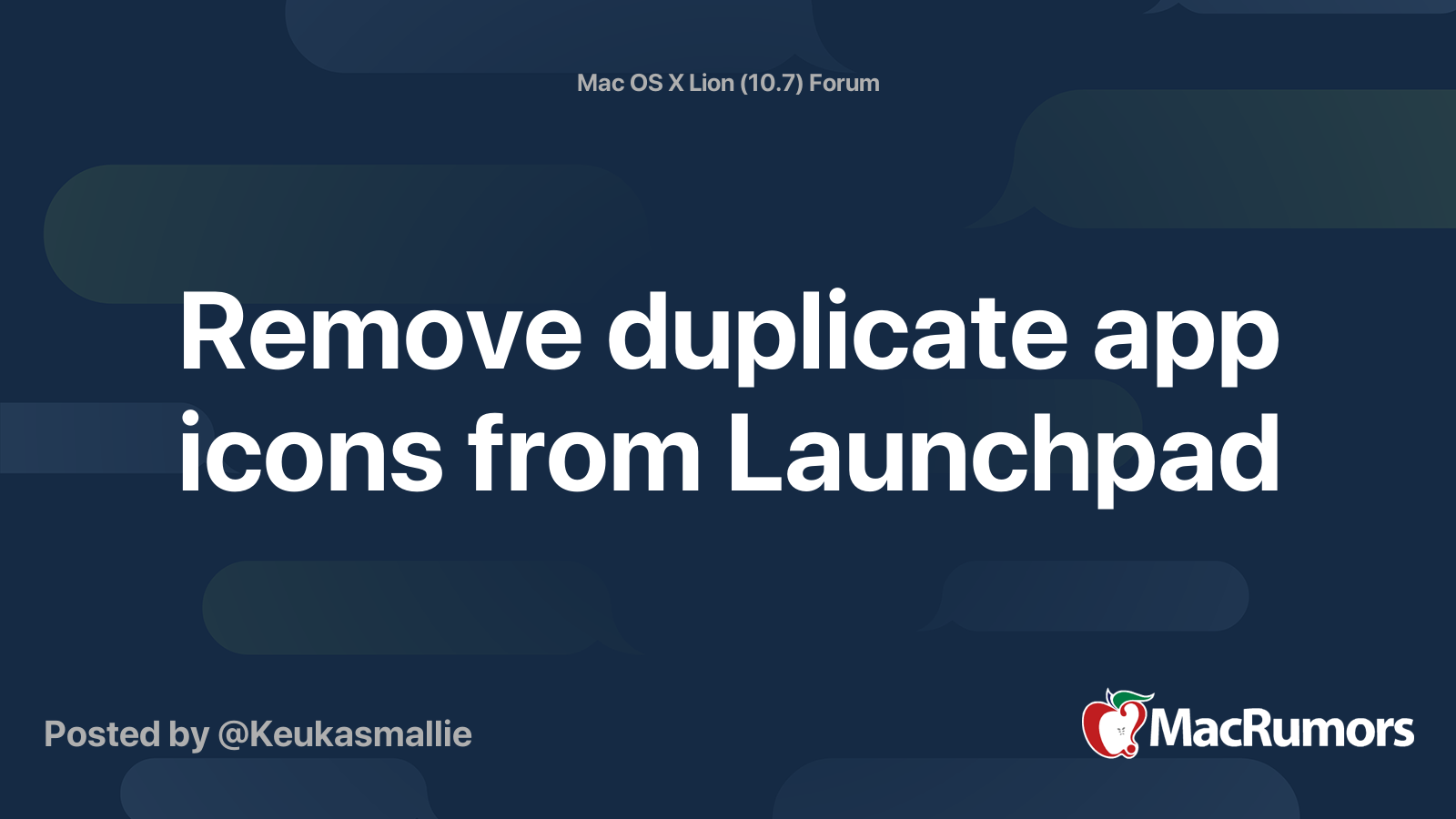 Remove duplicate app icons from launchpad macrumors forums