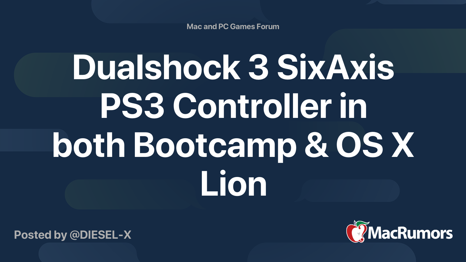 Dualshock 3 SixAxis PS3 Controller in both Bootcamp & OS X Lion
