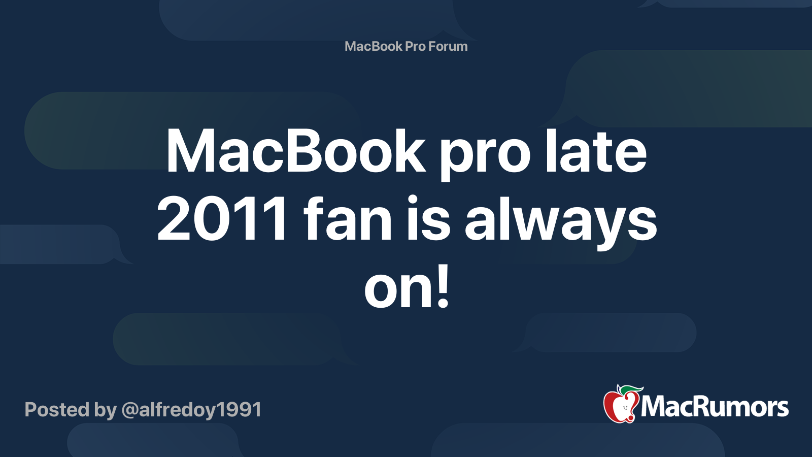 MacBook pro late 2011 fan is | Forums