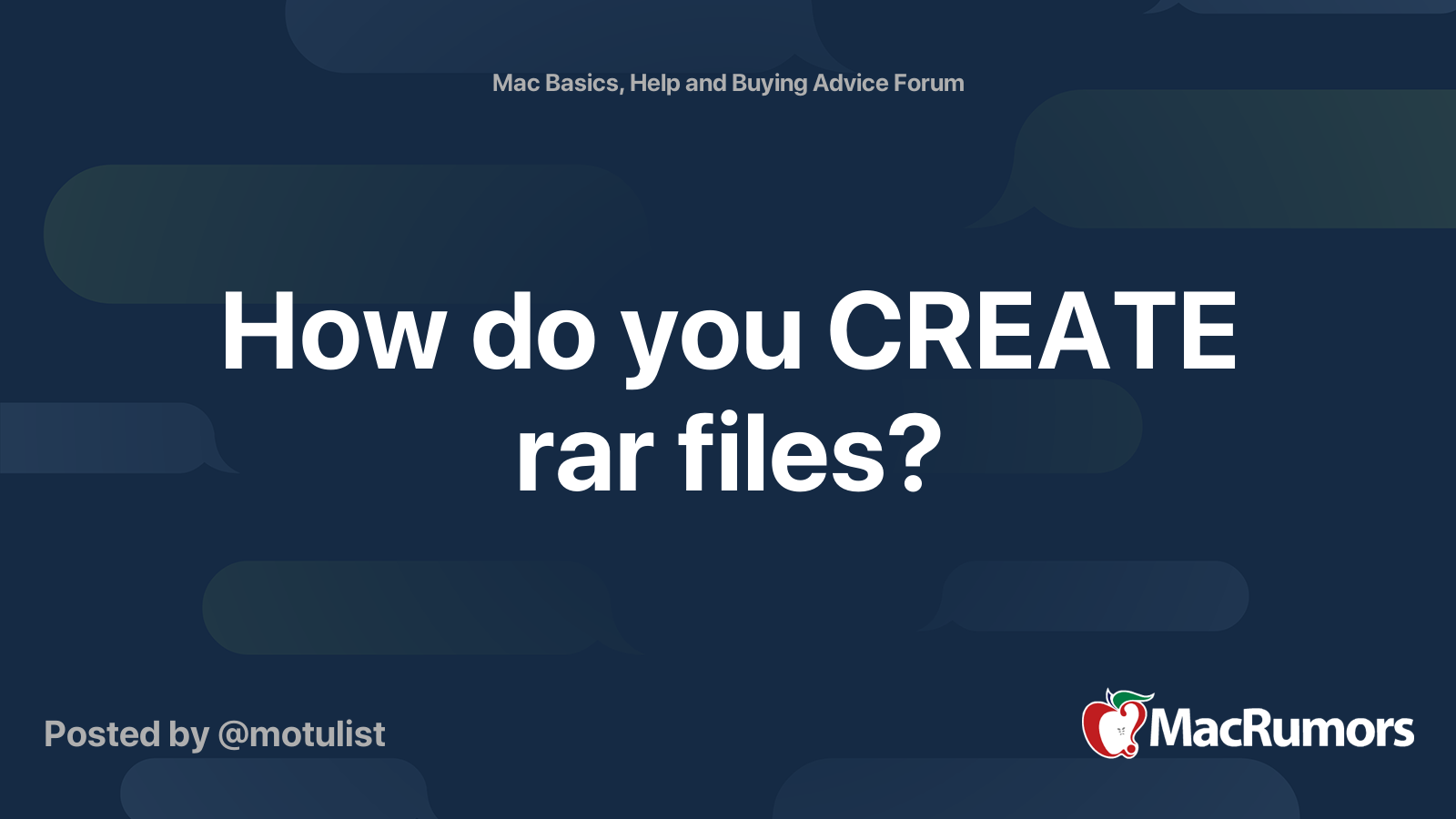 How Do You Create Rar Files Macrumors Forums