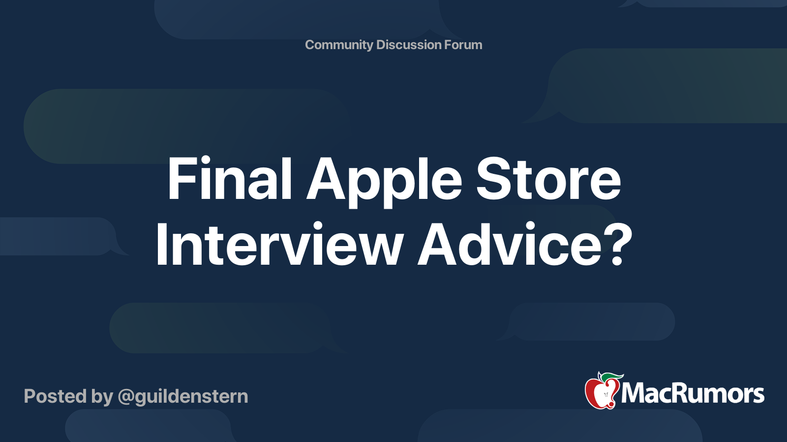 Final Apple Store Interview Advice? | MacRumors Forums