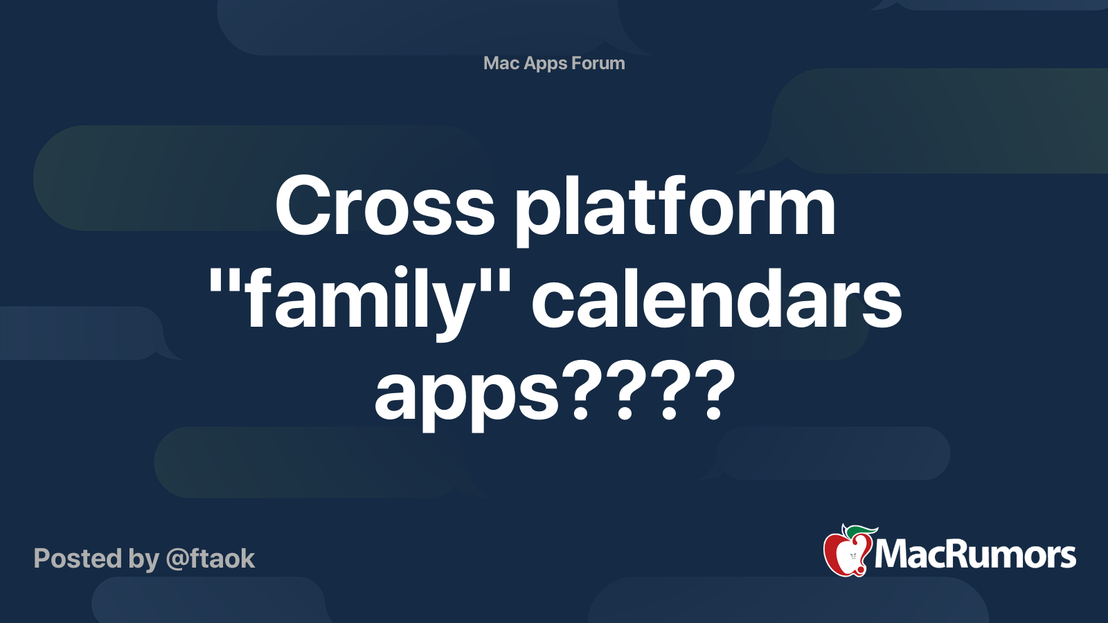 Cross platform "family" calendars apps???? MacRumors Forums