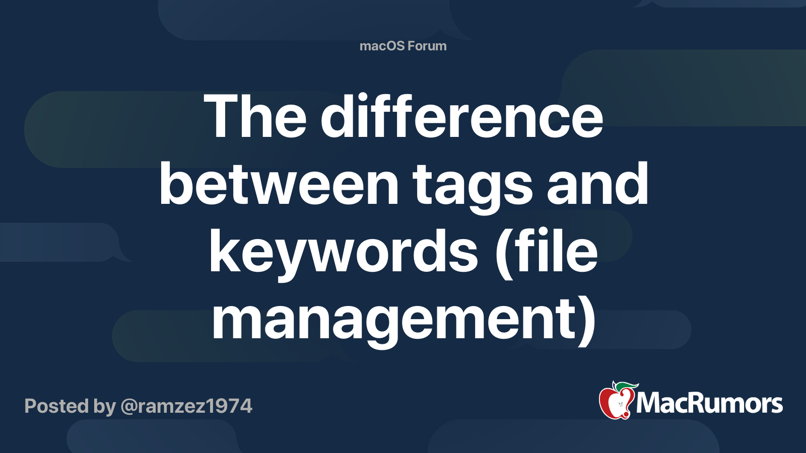 The difference between tags and keywords (file management) MacRumors