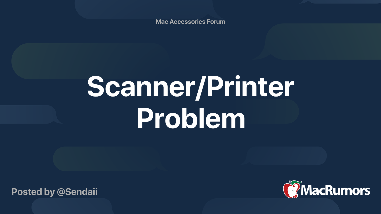 Scanner/Printer Problem MacRumors Forums