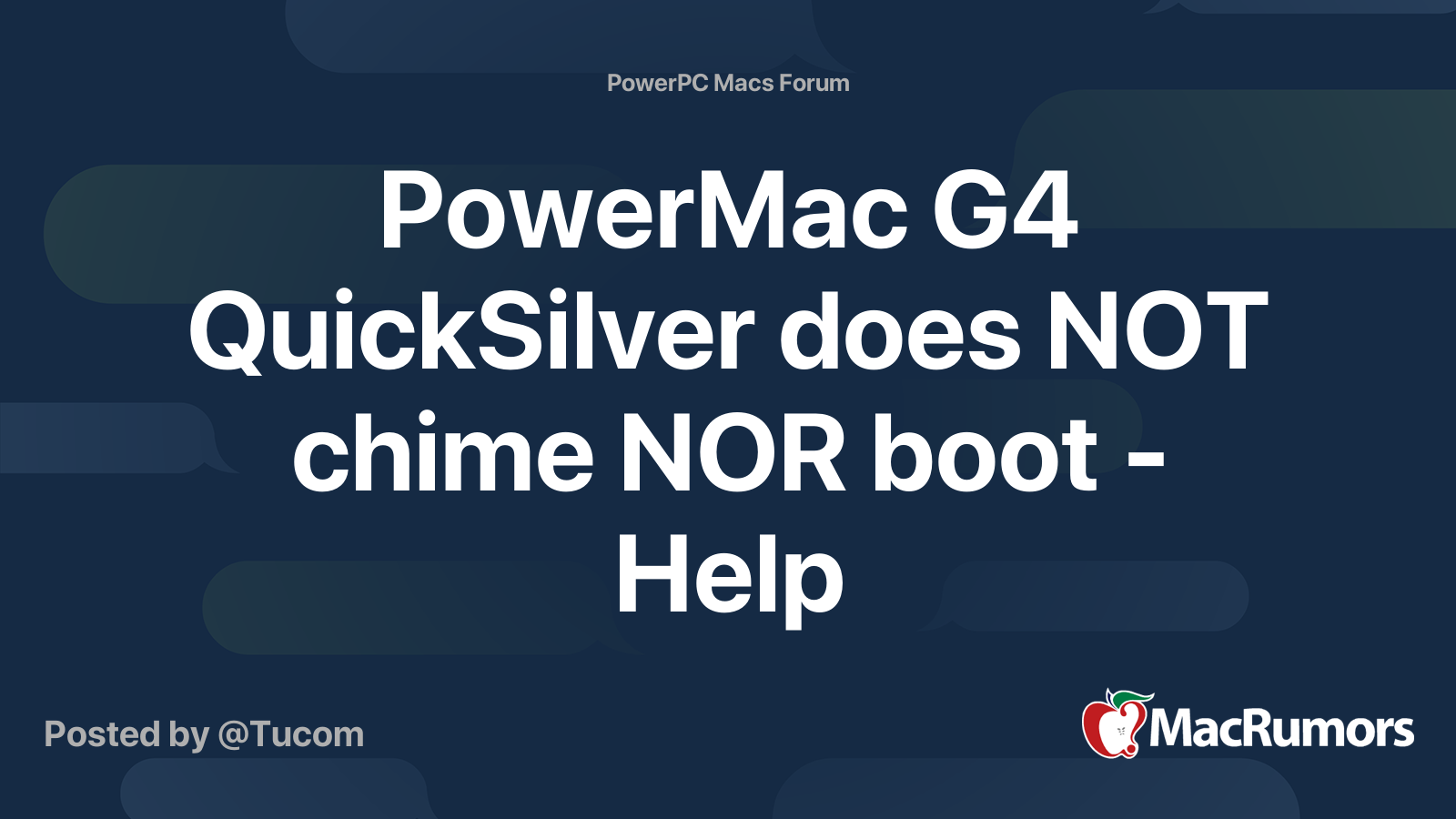 PowerMac G4 QuickSilver does NOT chime NOR boot - Help | MacRumors