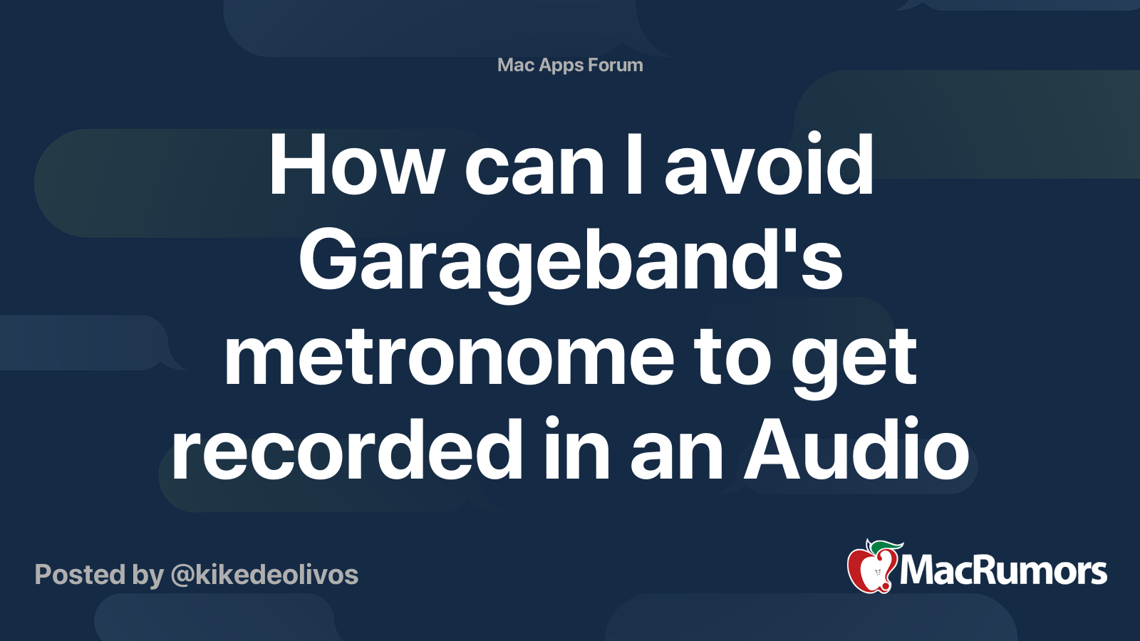 How can I avoid Garageband's metronome to get recorded in an Audio