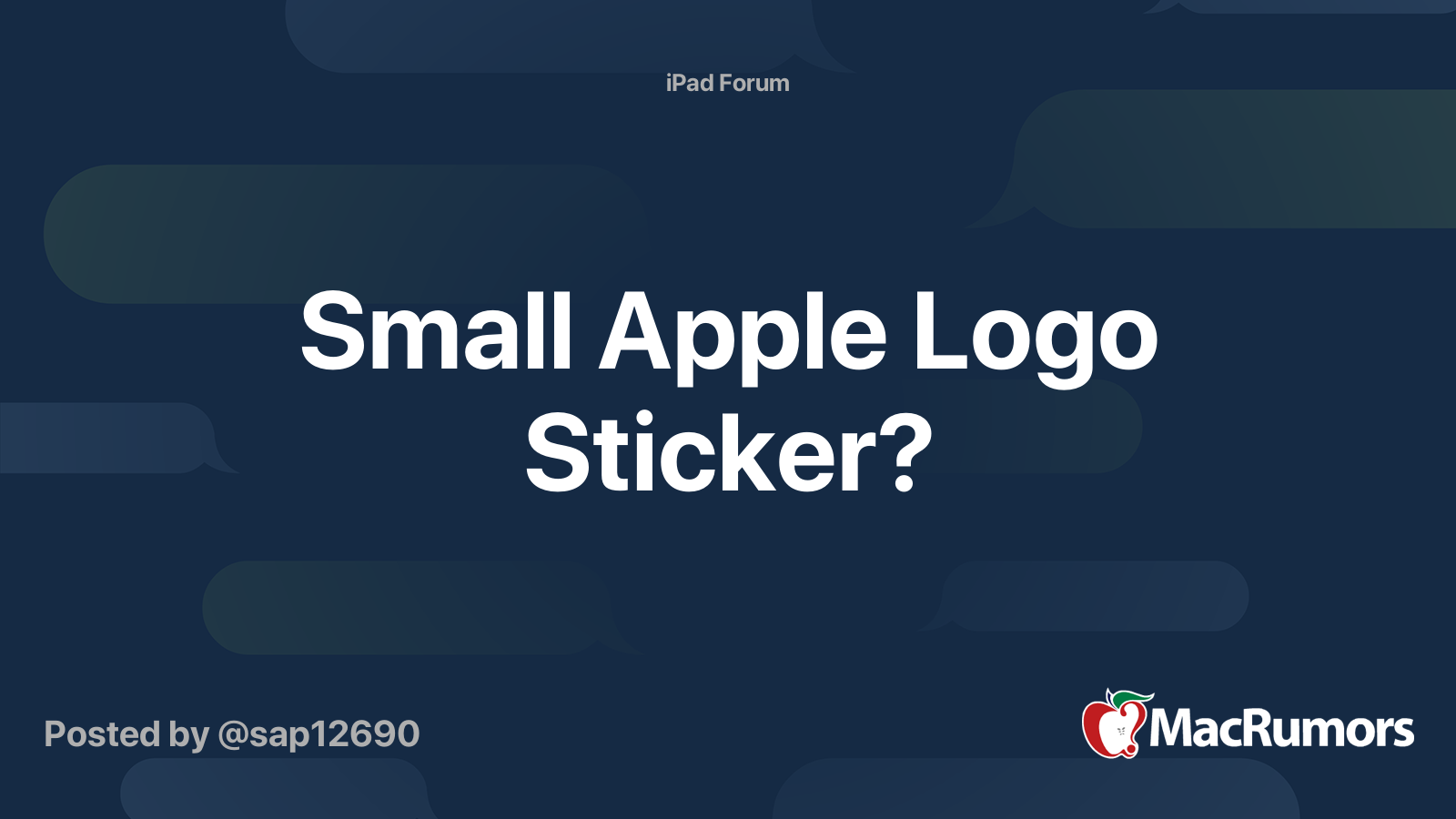 Small Apple Logo Sticker? | MacRumors Forums