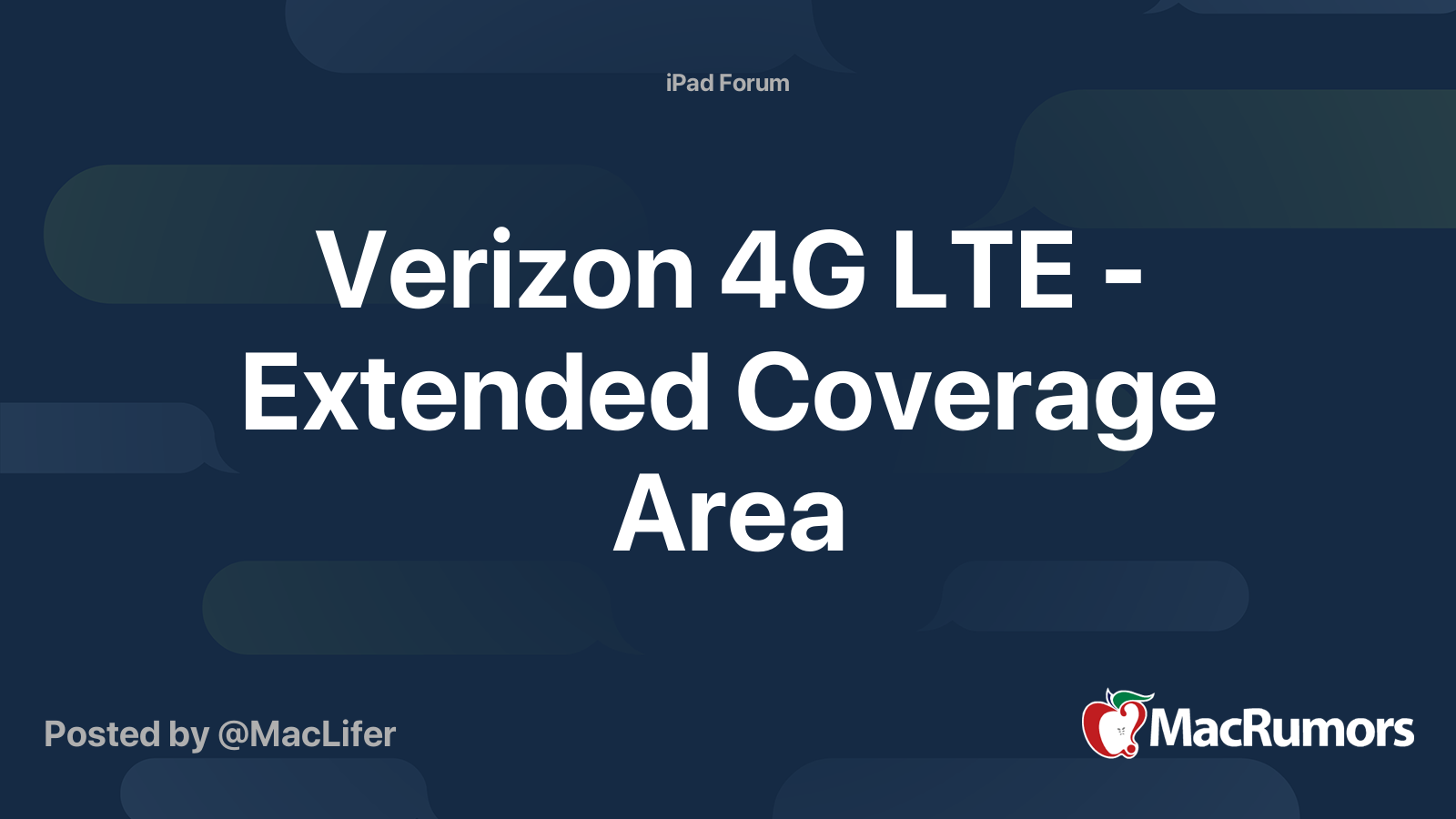 Verizon 4G LTE Extended Coverage Area MacRumors Forums