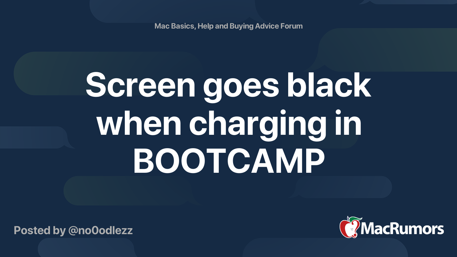 Screen goes black when charging in BOOTCAMP MacRumors Forums