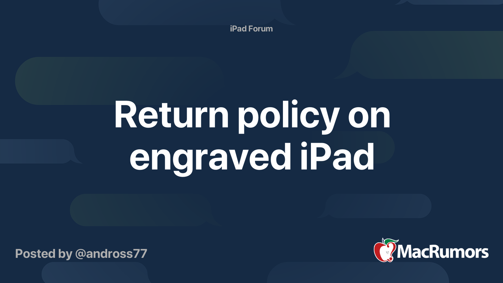 Return Policy On Engraved Ipad Macrumors Forums