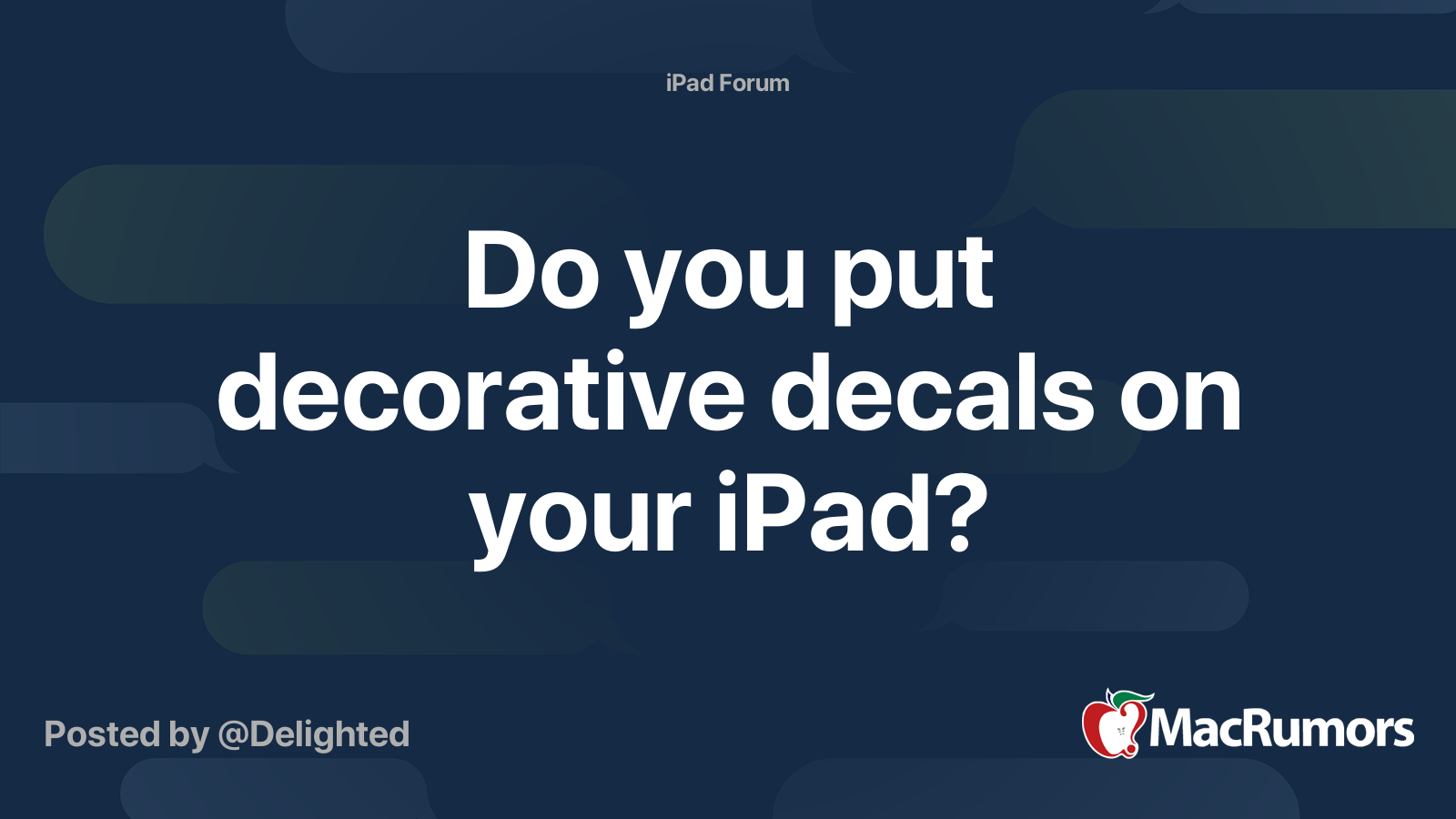 Do you put decorative decals on your iPad? MacRumors Forums