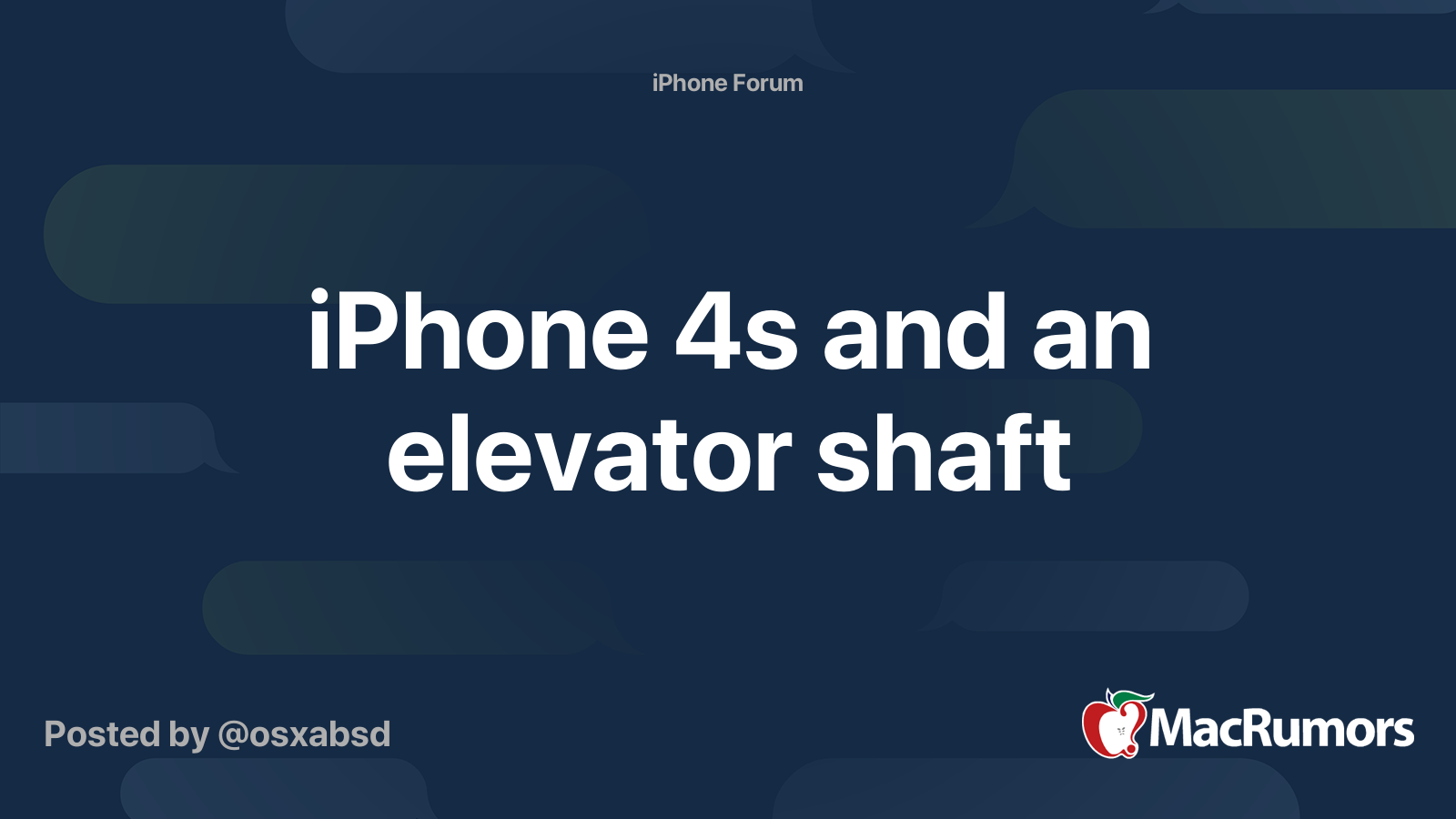 iPhone 4s and an elevator shaft | MacRumors Forums, image size:1600x900