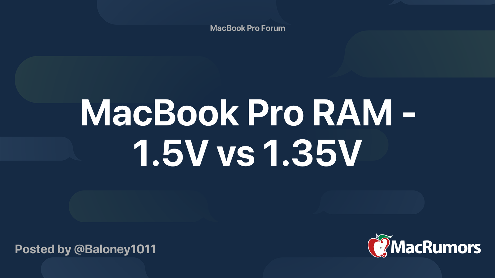 MacBook Pro RAM - 1.5V vs 1.35V | MacRumors Forums