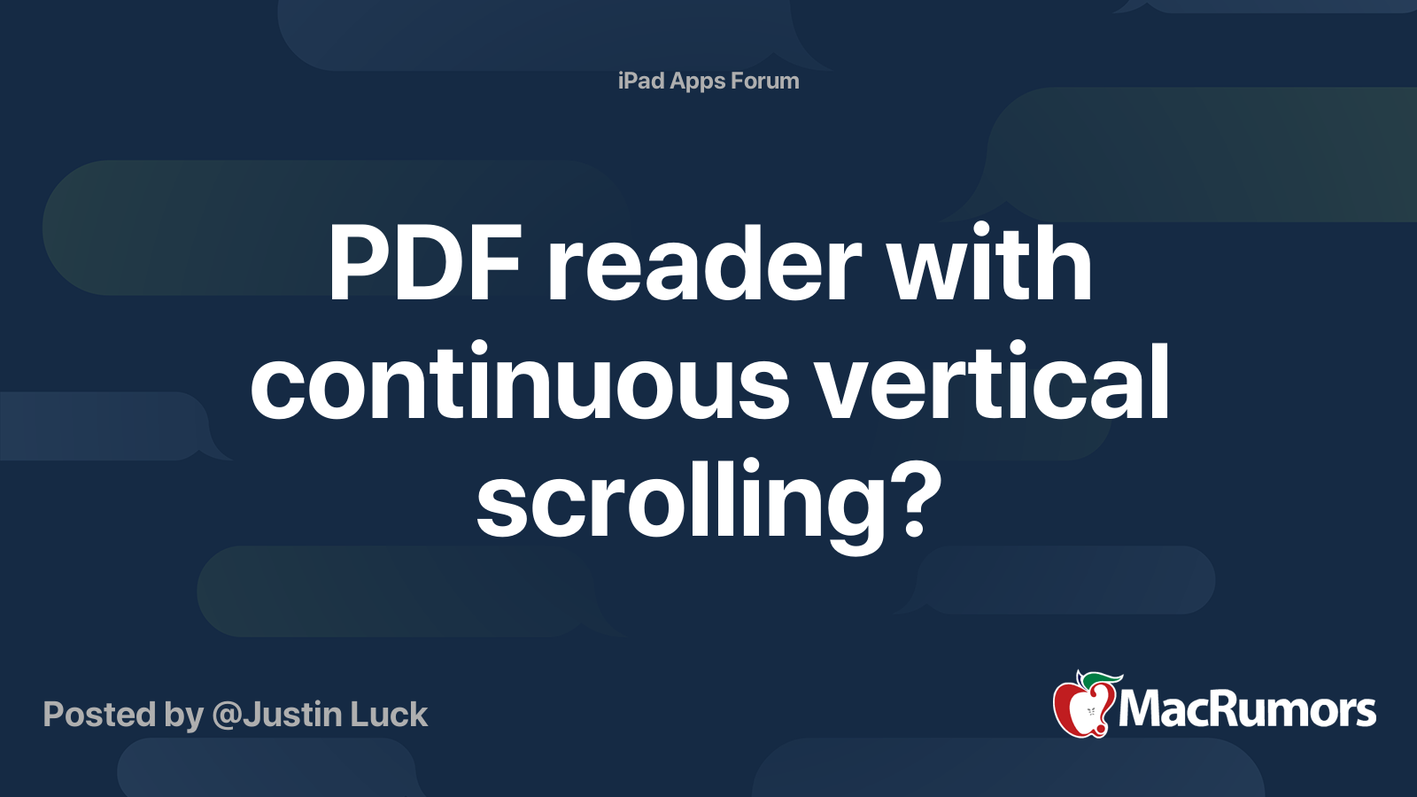 PDF reader with continuous vertical scrolling? MacRumors Forums