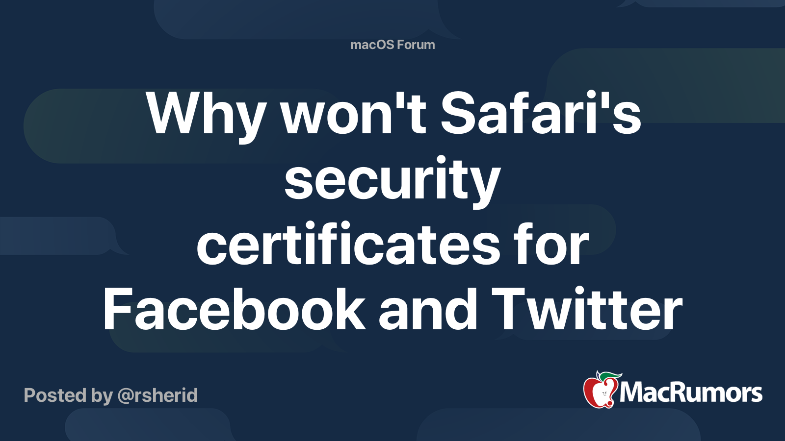 Why won't Safari's security certificates for Facebook and Twitter