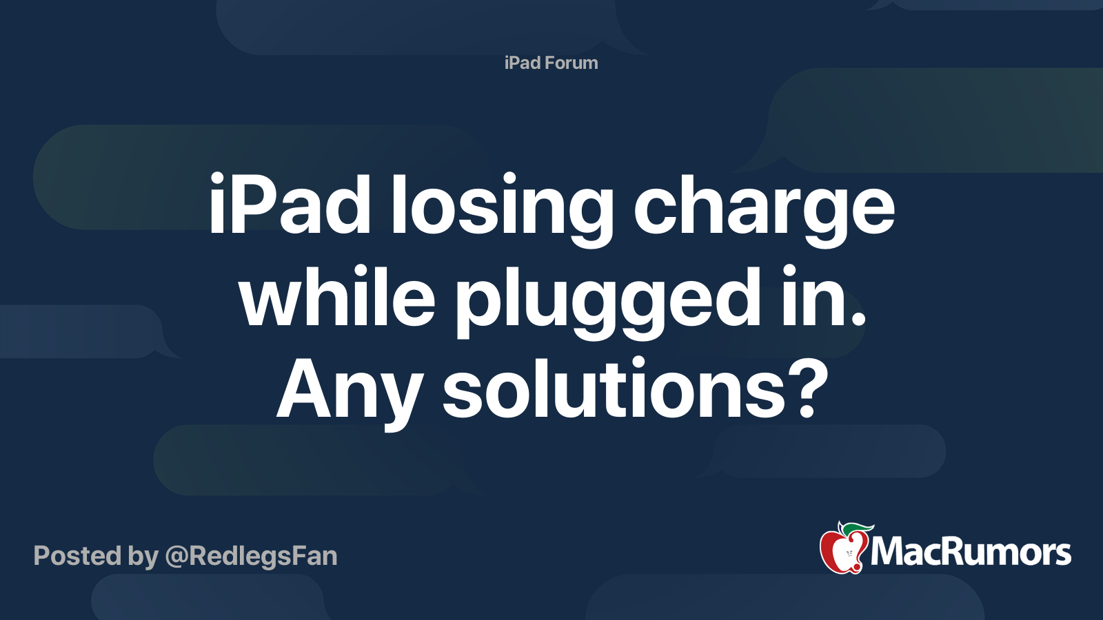 Ipad Losing Charge While Plugged In Any Solutions Macrumors Forums