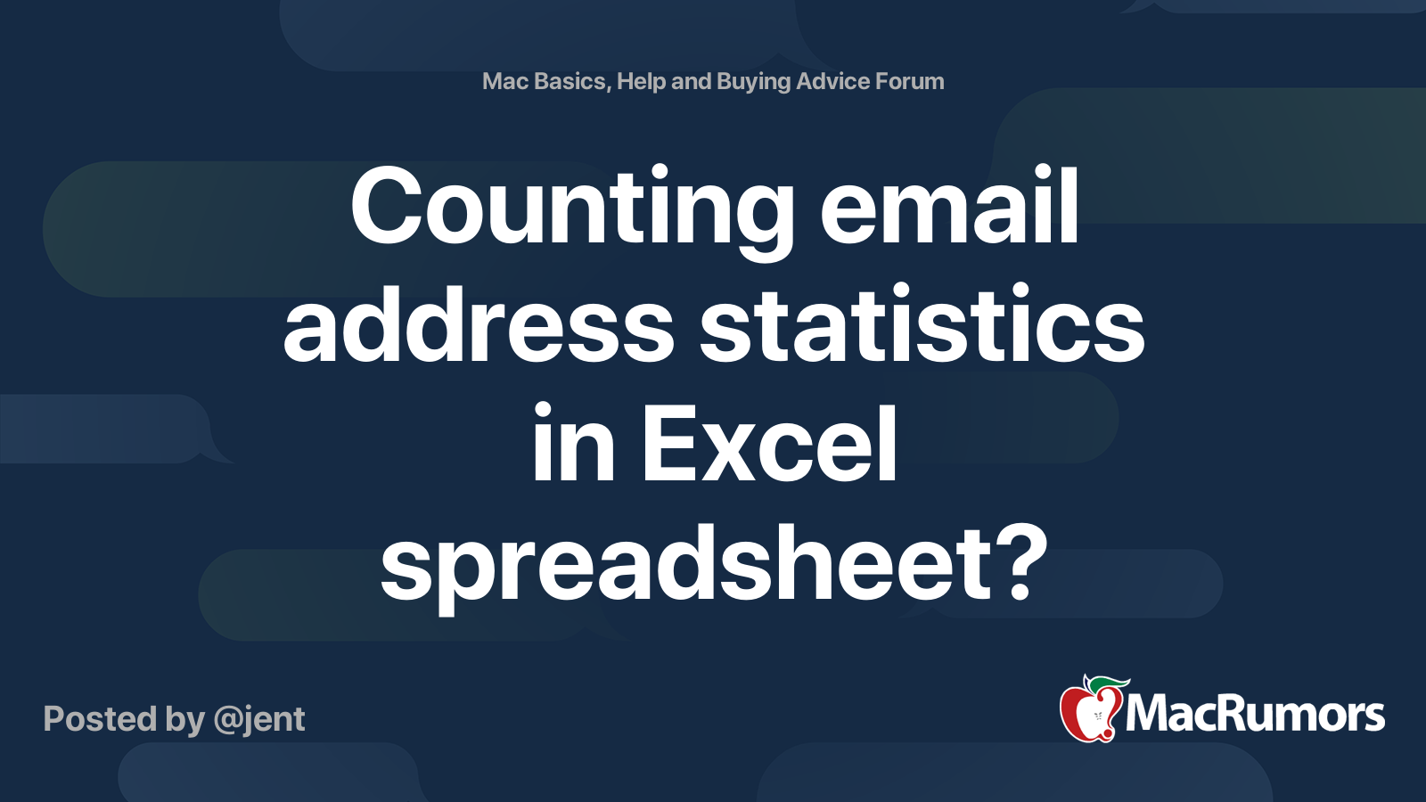 Counting Email Address Statistics In Excel Spreadsheet Macrumors Forums