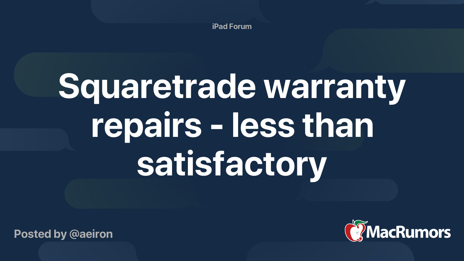 Squaretrade warranty repairs less than satisfactory MacRumors Forums