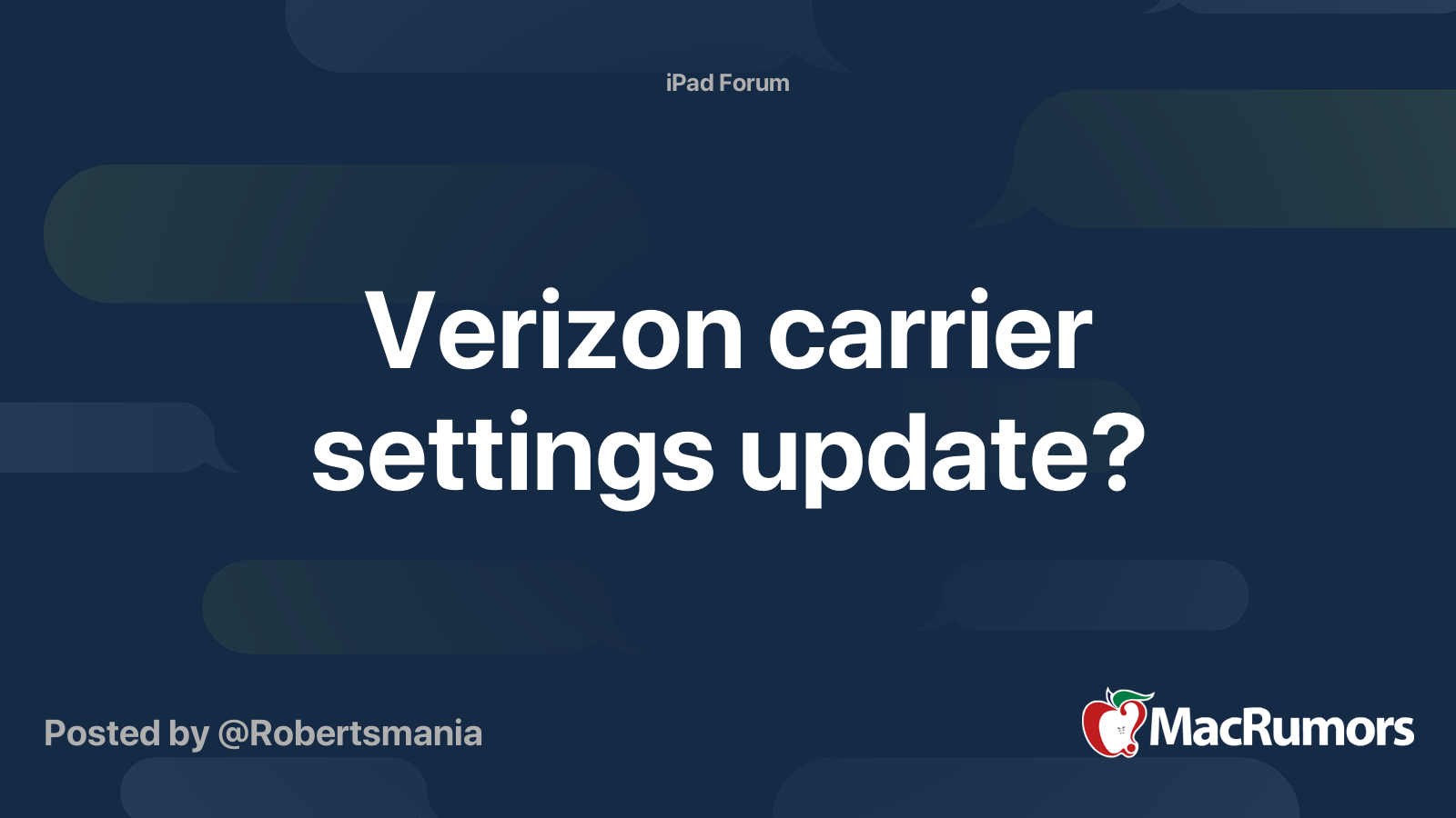 Verizon carrier settings update? MacRumors Forums